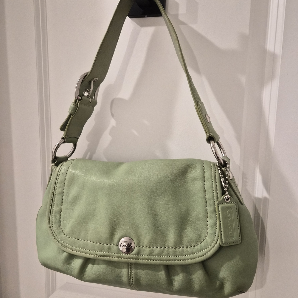 Coach Green Leather Shoulder Bag